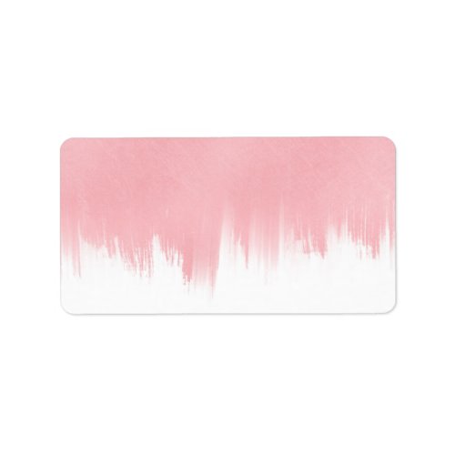 Modern Pink Brush strokes white Design Label