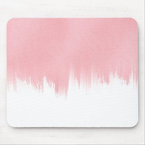 Modern Pink Brush strokes white Design Mouse Pad
