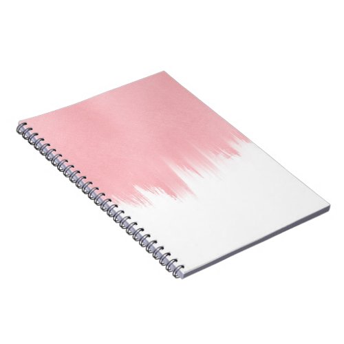 Modern Pink Brush strokes white Design Notebook