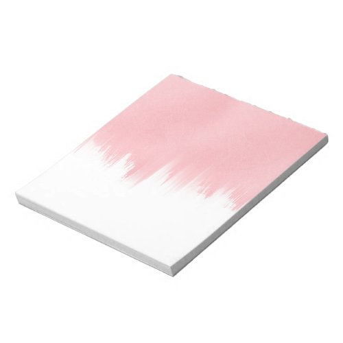 Modern Pink Brush strokes white Design Notepad