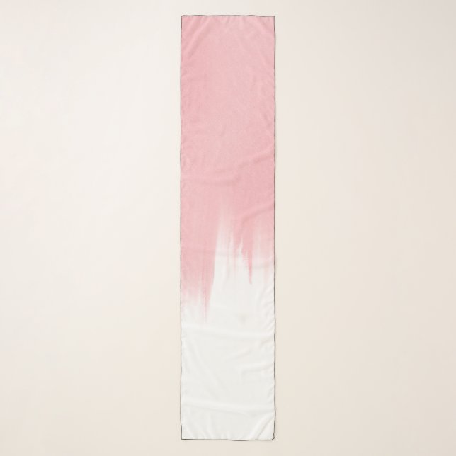 Modern Pink Brush strokes white Design Scarf (Front)