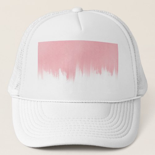 Modern Pink Brush strokes white Design Trucker Hat