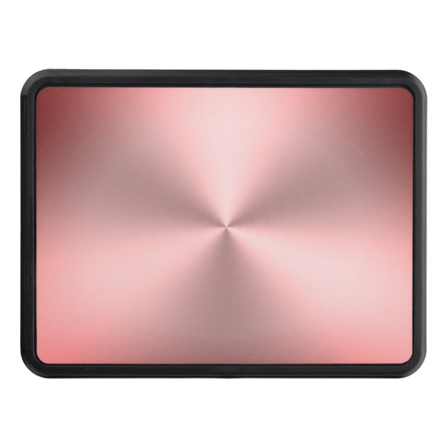 Modern Pink Brushed Metal Look Hitch Cover (Front)