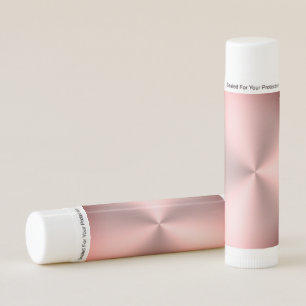 Modern Pink Brushed Metal Look Lip Balm