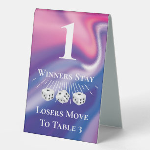Modern Pink Bunco Dice Table Card Tent