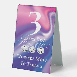 Modern Pink Bunco Dice Table Three Card Table Table Tent