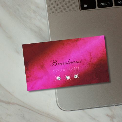 Modern Pink Burgundy Sparkling Diamonds Stylish Business Card