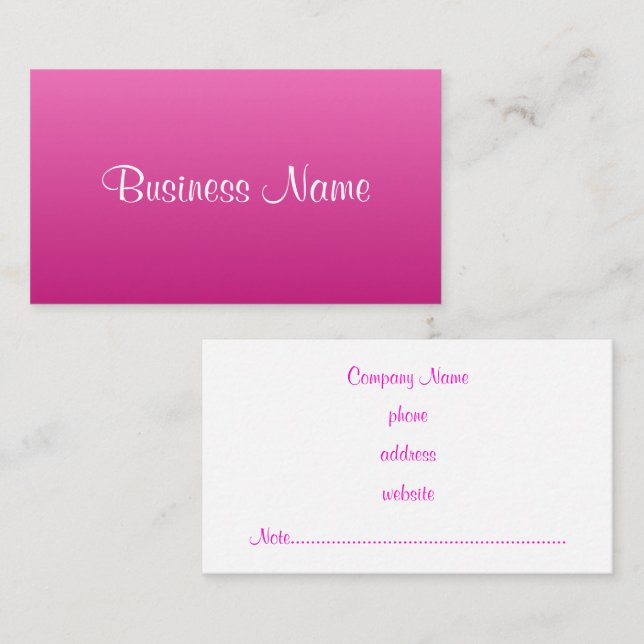 Modern Pink Business Card (Front/Back)