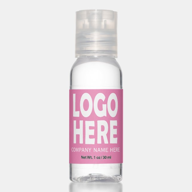 Modern pink business custom logo promotional hand sanitizer (Front)