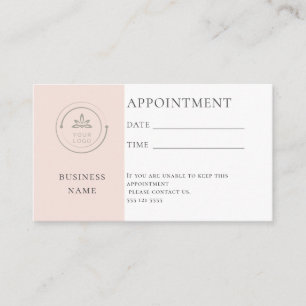 Modern Pink Business Logo Appointment Card