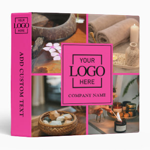 Modern Pink Business Logo Professional No Minimum 3 Ring Binder