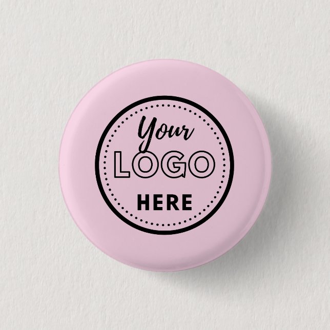Modern Pink Business Promotional Corporate Logo Button (Front)