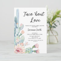 Modern Pink Cacus Taco Bout Love Bridal Shower