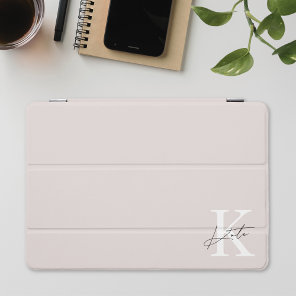Modern Pink Calligraphy Name Monogram iPad Mini Cover