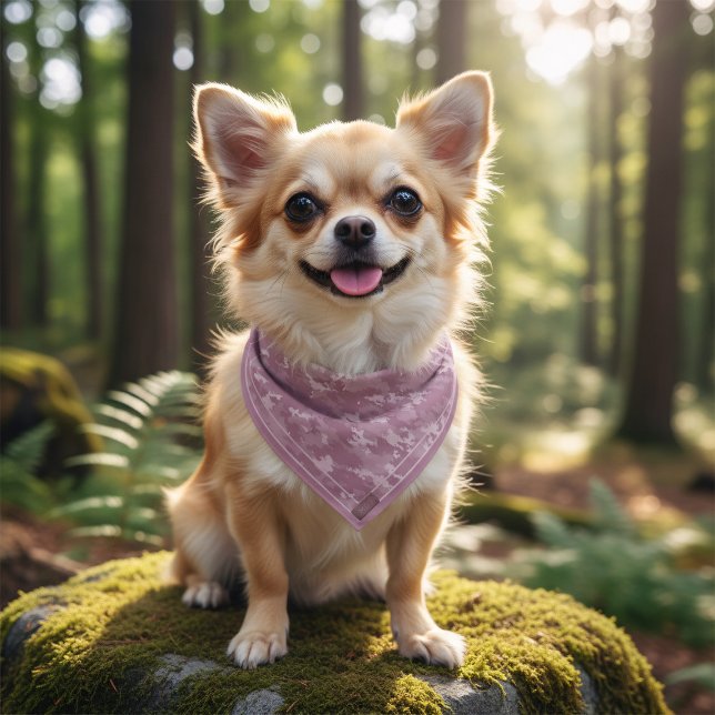 Modern Pink Camo Stylish Camouflage Bandana (Treat your best pal with a pretty pink camo bandana)