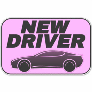 Modern Pink Car Sticker (Student New Driver)