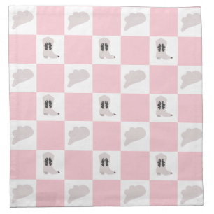 Modern Pink Checkered Cowgirl Rodeo Pattern Cloth Napkin