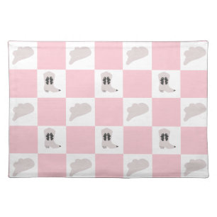 Modern Pink Checkered Cowgirl Rodeo Pattern Cloth Placemat