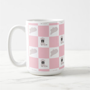 Modern Pink Checkered Cowgirl Rodeo Pattern Coffee Mug