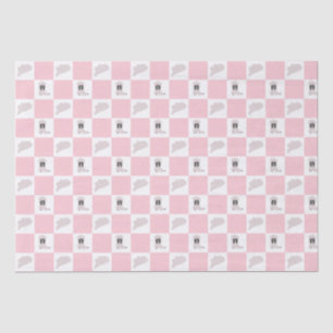 Modern Pink Checkered Cowgirl Rodeo Pattern Tissue Paper