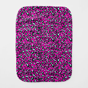 Modern Pink Cheetah Leopard Animal Print Baby Burp Cloth