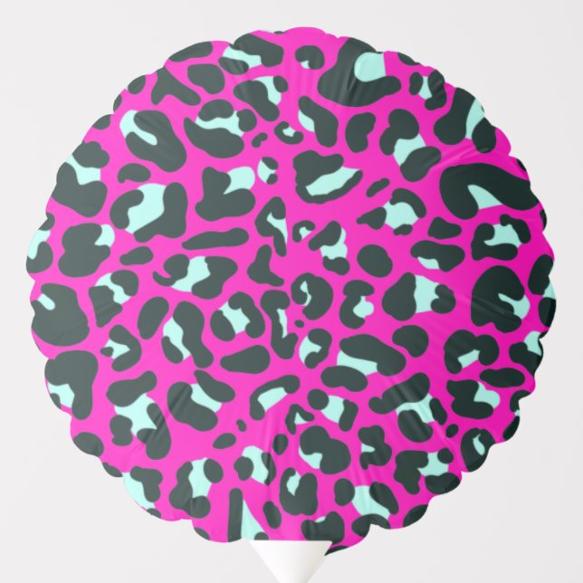 Modern Pink Cheetah Leopard Animal Print Balloon (Front)