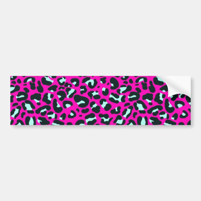 Modern Pink Cheetah Leopard Animal Print Bumper Sticker (Front)