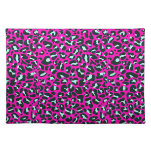 Modern Pink Cheetah Leopard Animal Print Cloth Placemat