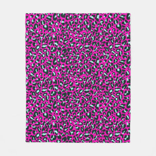 Modern Pink Cheetah Leopard Animal Print Fleece Blanket