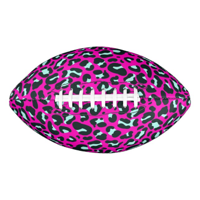 Modern Pink Cheetah Leopard Animal Print Football (Front)