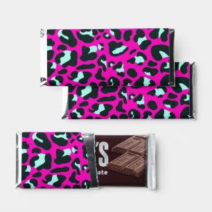 Modern Pink Cheetah Leopard Animal Print Hershey Bar Favors