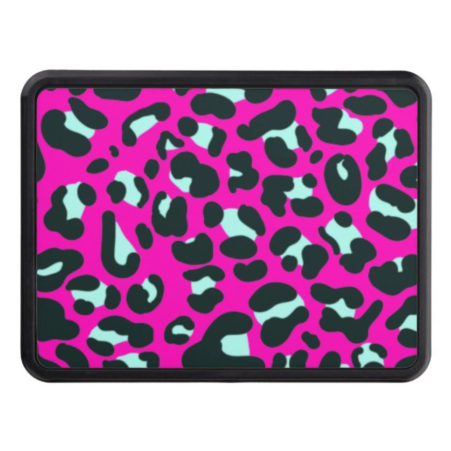 Modern Pink Cheetah Leopard Animal Print Hitch Cover (Front)