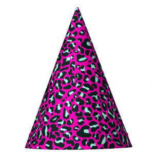 Modern Pink Cheetah Leopard Animal Print Party Hat