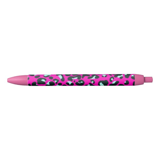 Modern Pink Cheetah Leopard Animal Print Pen (Front)