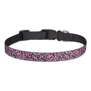 Modern Pink Cheetah Leopard Animal Print Pet Collar