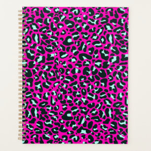 Modern Pink Cheetah Leopard Animal Print Planner