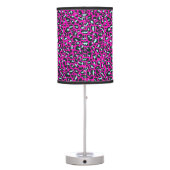 Modern Pink Cheetah Leopard Animal Print Table Lamp (Back)