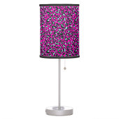 Modern Pink Cheetah Leopard Animal Print Table Lamp (Left)