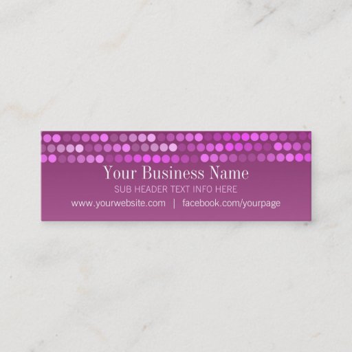 Customizable Modern Pink Chic Profile Mini Business Cards
