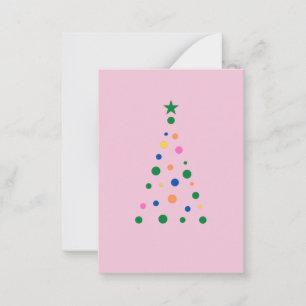 Modern Pink Christmas Tree Custom Back Budget Note Card