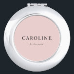Modern Pink Classy Bridesmaid  Compact Mirror<br><div class="desc">A modern pink classy bridesmaid compact mirror with sophisticated design. A modern typography bridesmaid name can easily personalize.</div>