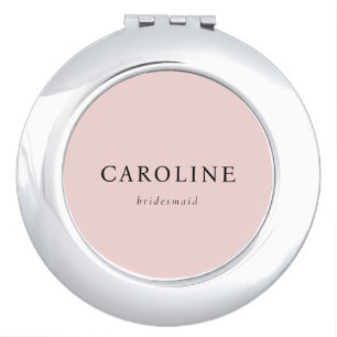 Modern Pink Classy Bridesmaid Compact Mirror