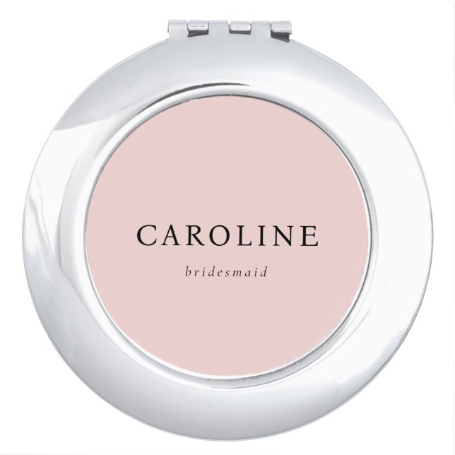 Modern Pink Classy Bridesmaid  Compact Mirror (Front)