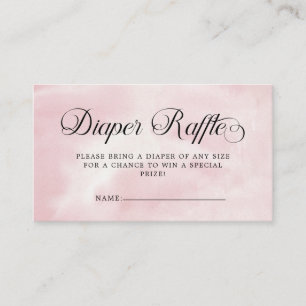 Modern Pink Cloud Nine Baby Shower Diaper Raffle Enclosure Card