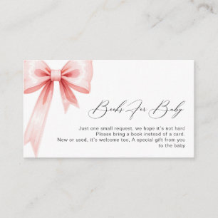 Modern Pink Coquette Baby Shower Books Request Enclosure Card