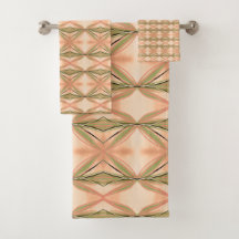 Modern Pink Coral And Peach Towel Set