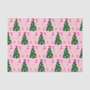 Modern Pink Cowgirl Western Boots Christmas Tree Tissue Paper