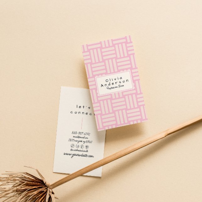 Modern Pink Cream Abstract Trendy Girly Business Card (Creator Uploaded)