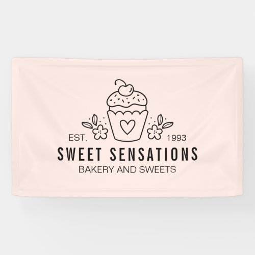 Modern Pink Cupcake Bakery Pastry Chef Banner
