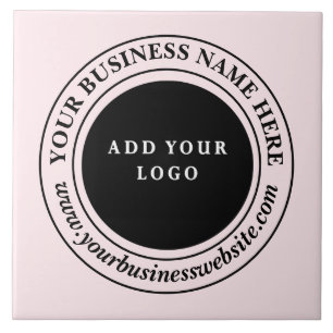 Modern Pink Custom Business Logo Ceramic Tile